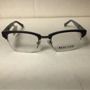 KENNETH COLE REACTION KC0796-1 063 Black Horn Clubmaster Eyeglasses 50-20-140